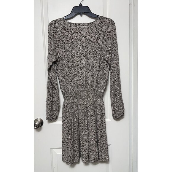 New‎ Faherty Montara Leaf Batik Long Sleeve split-neck Dress Size - Picture 7 of 13
